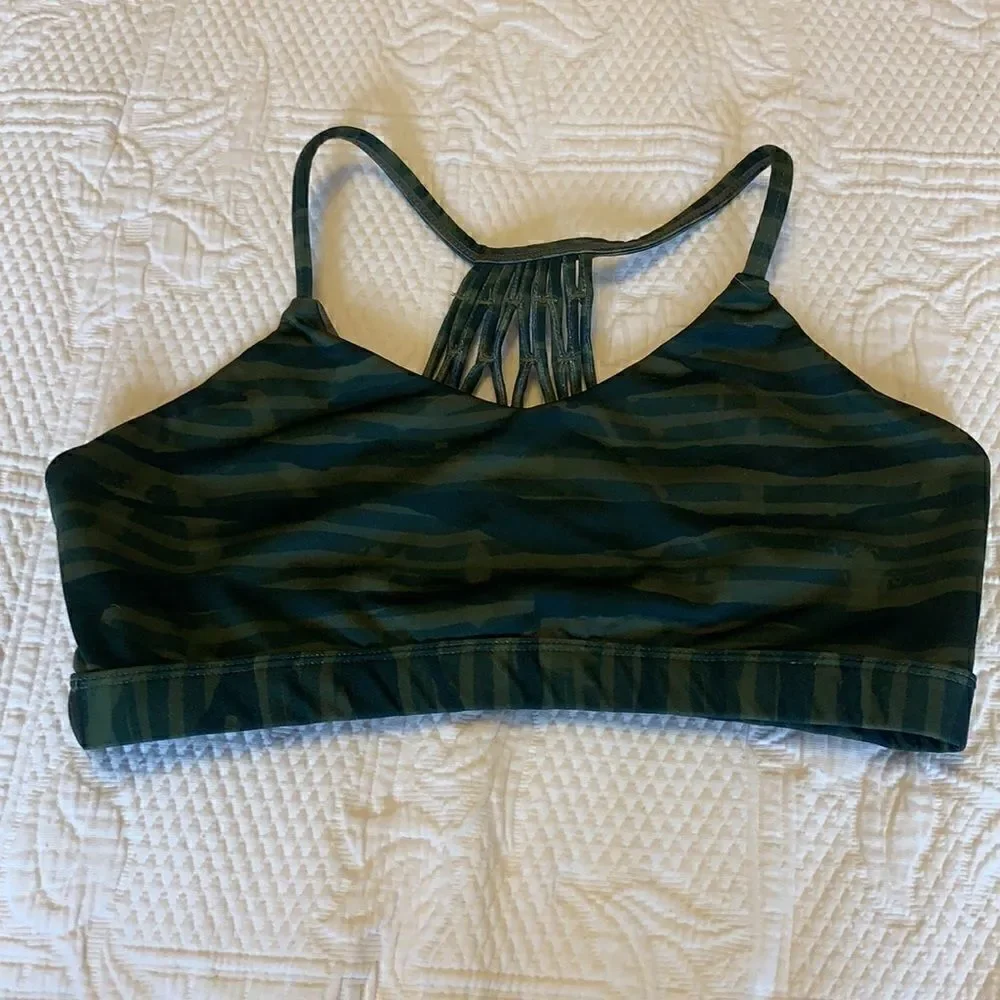 𝅺nwot IAB MFG Namaste zebra love forest bra sz med